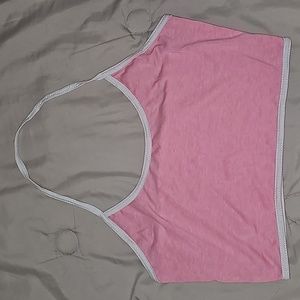 Pink and White Crop Top